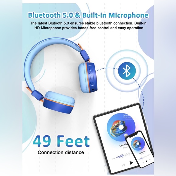 New bee Kids Bluetooth Headphones with Microphone Bluetooth - Picture 4 of 9